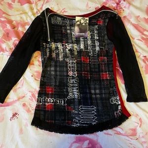 Christelle Paris mesh zipper shirt